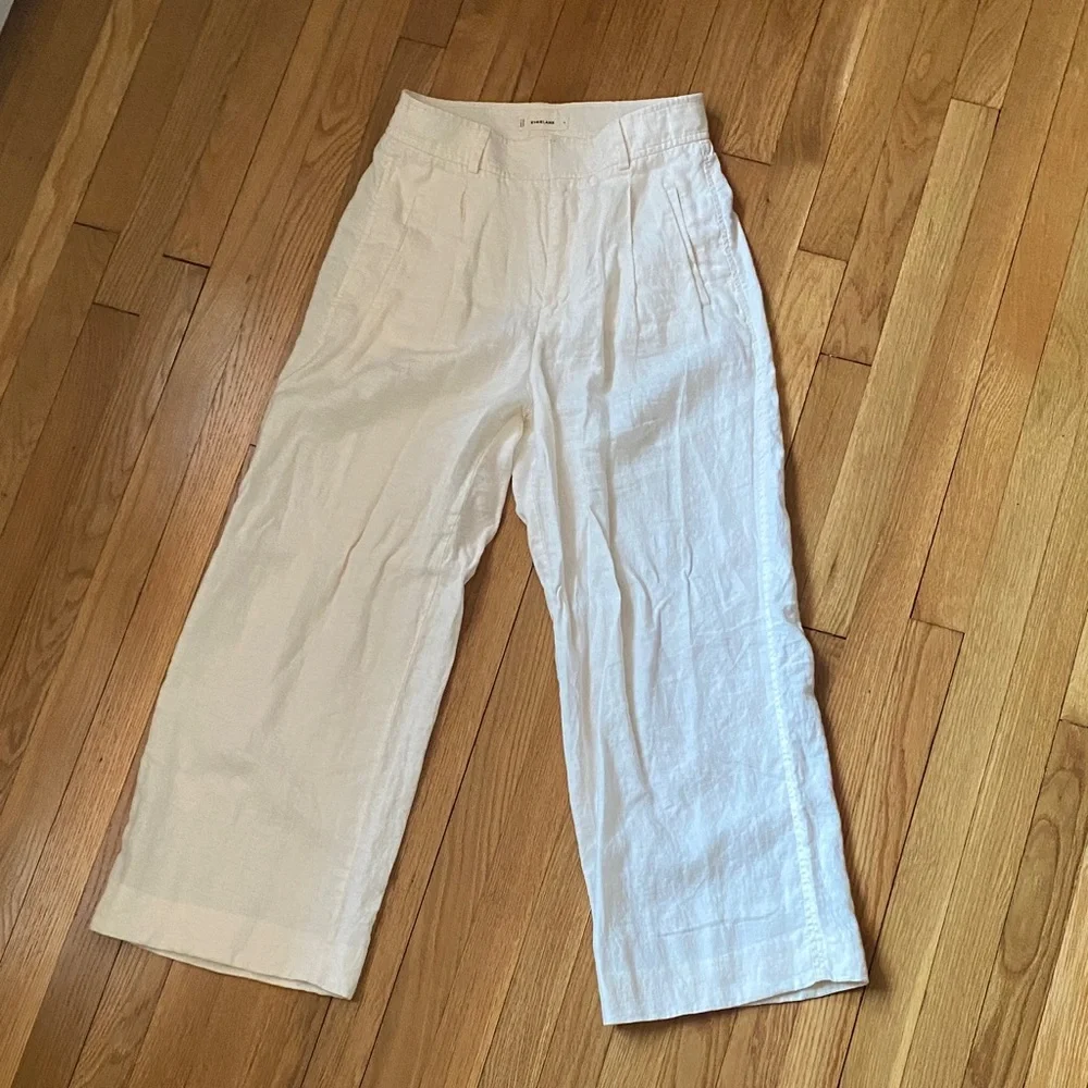 Everlane Cream Wide-Leg Linen Pants - Picture 4 of 10